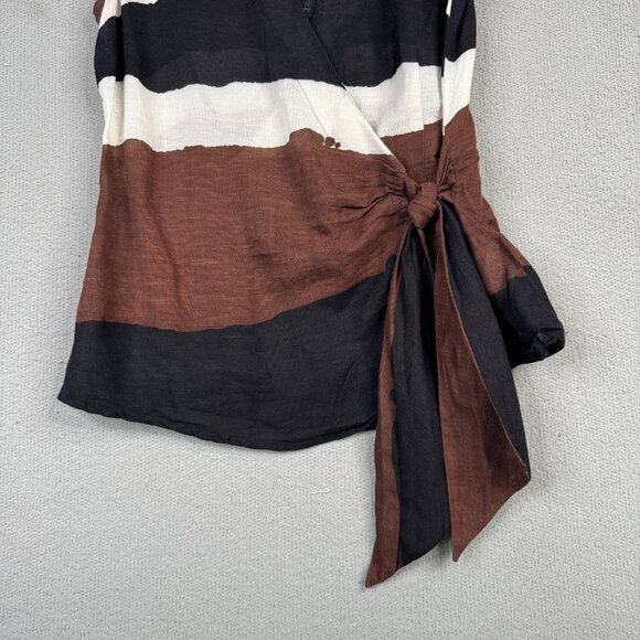 Striped Brown and Black Women's Top - Picture 3 of 10